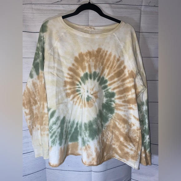 easel Tops - Easel Fall Oversized Tie Dye Lightweight Sweatshirt Long Sleeve Pullover Size L